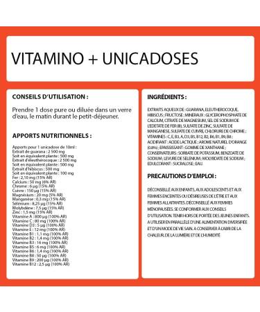 VITAMINO + Unicadoses - Multivitamin Complex A B C D3 E Minerals Amino Acids Immunity Fatigue - Ready to Drink Orange Flavor - Eric Favre - Buy Online on GoSupps.com
