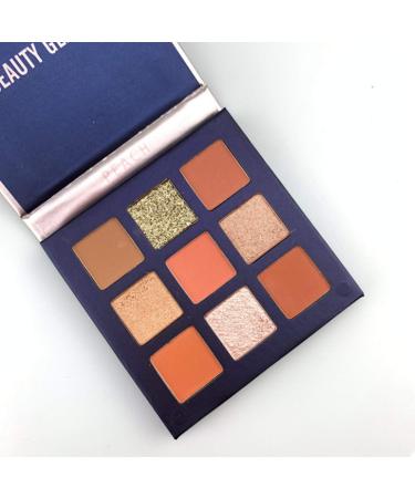 9 Colors Eyeshadow Matte Shimmer Glitter Eye Shadow Palette Natural Waterproof Long Lasting Pigmented Eyeshadow Powder Cosmetics (#J)