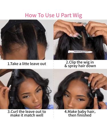 msVenus Brazilian Remy U Part Human Hair Wig 22 Inch Body Wave 150% Density - Beginner Friendly Natural Color - Buy Online on GoSupps.com