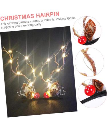 Beavorty 2 Pairs Luminous Antler Hair Clip dresses for summer headbands LED hair accessories Light Up Reindeer Antlers Hair Hoops Deer Antler Hair Clip deer horn hair clips bow tie - Buy Online on GoSupps.com