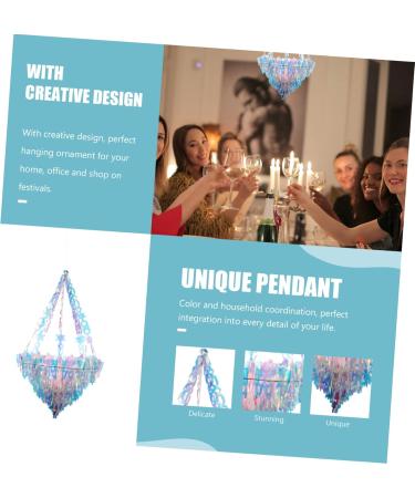 ABOOFAN 1pc Chandelier Household Decor Christmas Party Supplies Neon Color Scene Decor Hanging Accessories Silver 35x35x40cm - Buy Online on GoSupps.com