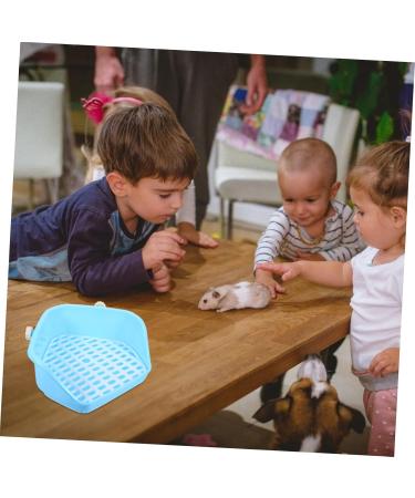 BESPORTBLE Box Rabbit Toilet Bunny Litter Pan Rabbit Bed Rabbit Corner Toilet Bunny Toilet Hamster Plastic Blue 33X29.5X14CM Blue - Buy Online on GoSupps.com