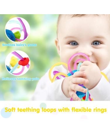 Zooawa Bite Ring for Babies - Food-Grade 360 Rotating BPA-Free Teething Toy | Soft TPU Multi-Colored Teething Aid for Toddlers - Buy Online on GoSupps.com