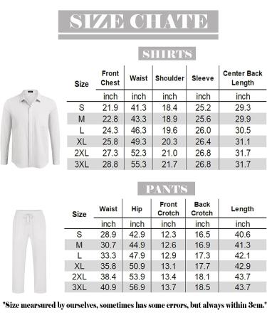 COOFANDY Men's 2 Piece Linen Shirts Set - Summer Beach Outfit, White, X-Large - Buy Online on GoSupps.com