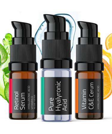 Retinol Face Serum - Vitamin C Serum for Face with Hyaluronic Acid Serum for Face Anti Aging Serum Skincare 3x5ml fl by YEOUTH
