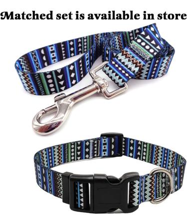 Mihqy Adjustable Dog Collar - Soft & Comfortable Bohemian Blue Design for Small Medium & Large Dogs (XS: Neck 20-30 cm) - Buy Online on GoSupps.com