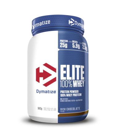Dymatize Elite 100% Whey Rich Chocolate 945 g High Protein Powder and Low in Sugars + BCAA