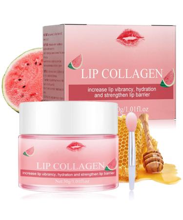 Lip Sleeping Mask Lip Sleep Mask Overnight Lip Skincare Lip Oils Lip Moisturiser for Dry Chapped Peeling Cracked Lips Fades Lip Lines Lip Balm for Moisture Lip Care (Watermelon)