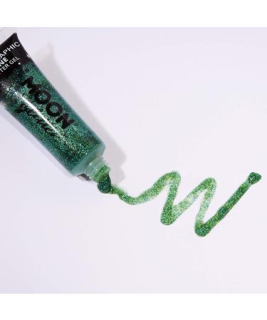 Moon Glitter Green Holographic Fine Glitter Gel - 12ml - Cosmetic Festival Glitter for Face, Body, Hair, Nails - Buy Online on GoSupps.com