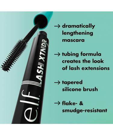 e.l.f. Lash XTNDR Mascara - Tubing Technology for Lash Extensions Clump & Flake Free Vegan & Cruelty-Free Pitch Black - Shop Internationally - Buy Online on GoSupps.com