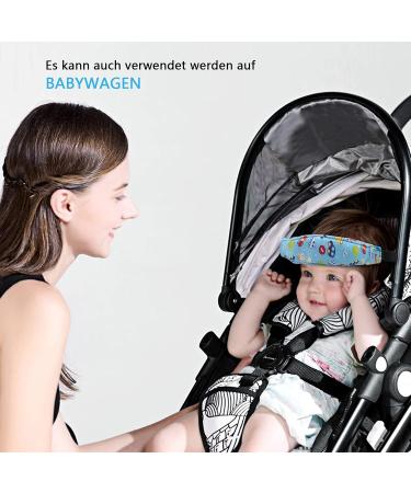 Abnaok 2pcs Child Seat Head Holder & Headband - Adjustable Blue Buckle Headrest for Comfortable Car Sleep - Buy Online on GoSupps.com