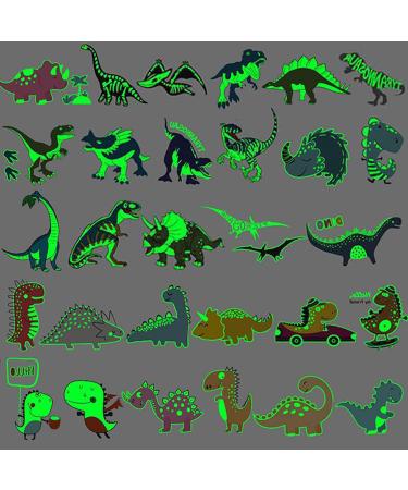 Ooopsiun Luminous Dinosaur Temporary Tattoos for Kids - 90 Styles Glow in The Dark  Dinosaur Birthday Party Decorations Supplies Favors for Boys Kids