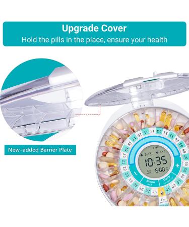 Zoksi Bluetooth Smart Automatic Pill Dispenser - 28 Compartments Medicine Organizer - Elderly Medication Dispenser with App Alarm - 10.28 x 9.25 x 3.54 Inch - Buy Online on GoSupps.com