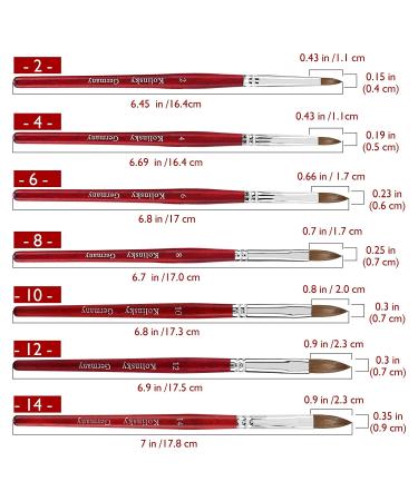 Accmor Size 2 Kolinsky Acrylic Nail Brush - Professional 3D Nail Art Brush for Acrylic Powder - Salon Quality - Red - Buy Online on GoSupps.com