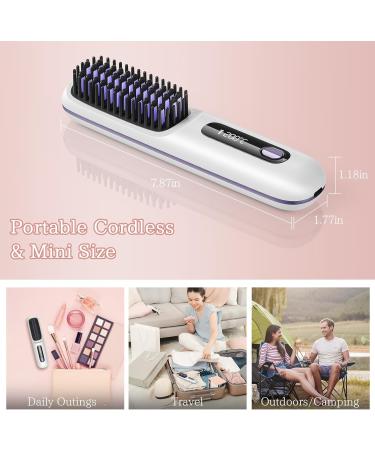 Buy Cordless Hair Straightener Brush - Portable Lightweight Anion Ceramic Coating for Women | Travel Styling & Anti-Scald Design - Buy Online on GoSupps.com