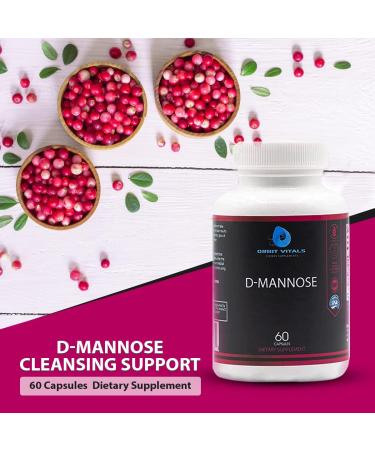 Orbit Vitals D-Mannose with Cranberry, Dandelion & Hibiscus Extract - Aids in Bladder, Urinary Tract Support, Flush Impurities - Ultra Absorption Gluten Free & Non GMO | 60 Capsules - Buy Online on GoSupps.com