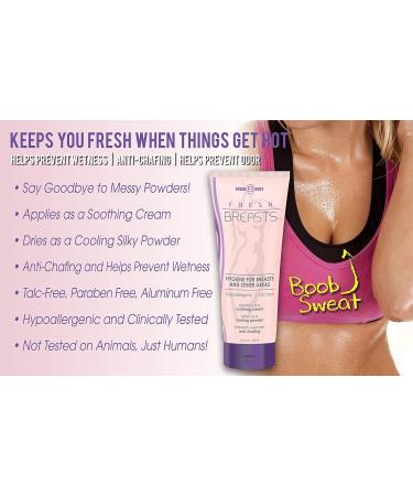 Fresh Body FB - Fresh Breasts On-The-Go Anti-Chafing Lotion - Unscented  0.07 oz Travel Size Packet (15 Pack) - Soothing Deodorant Lotion to Powder  for Women - Aluminum-Free Talc-Free 0.07 Fl Oz (