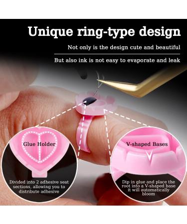 150 Pcs Disposable Glue Rings for Eyelash Extensions - Lovely Heart Shape Blossom Cups - Lash Extension Supplies - Buy Online on GoSupps.com