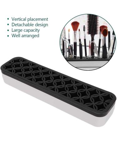 Non-Toxic ABS Makeup Container Holder - 26+72 Holes Portable Brush Organizer for Salon & Beauty - Black - Buy Online on GoSupps.com