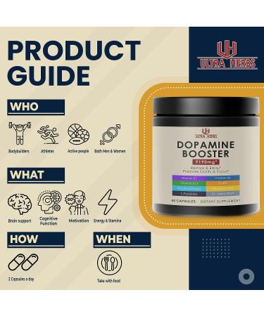 Dopamine Focus Supplement with Ashwagandha, 5-HTP, Rhodiola Rosea, St. John's Wort - Boost Memory, Clarity & Relaxation with VIT B1, B6, B12, L-Theanine - Buy Online on GoSupps.com