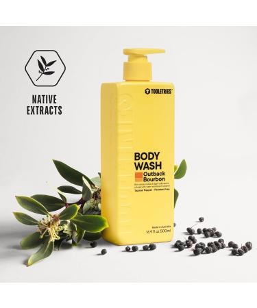 Tooletries Superior Lather Men's Body Wash - Outback Bourbon Scent | Moisturizing Shower Gel with Tazman Pepper | Paraben Free | 500ml Reusable Bottle - International Shipping Available - Buy Online on GoSupps.com