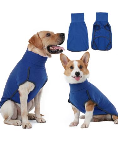 Hjyokuso dog sweater dog coat fleece sweater dog dog sweater for small medium -sized big dog warm and light dog sweater winter coat dog outdoor dog coat dog jacket -blue m blue