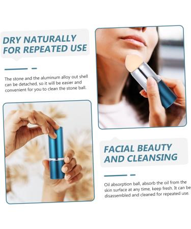 FRCOLOR Oil Control Face Roller Volcanic Stone Absorbing Ball Facial Tool Oil Absorption Stone Skin Care Roller Oil Control Blue 1 count (Pack of 1) - Buy Online on GoSupps.com