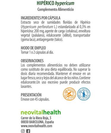 NEO NEO | St. John's Wort Florida Extract | 45 capsules with microgranules | Helps improve mood nervousness and physical and mental fatigue - Buy Online on GoSupps.com