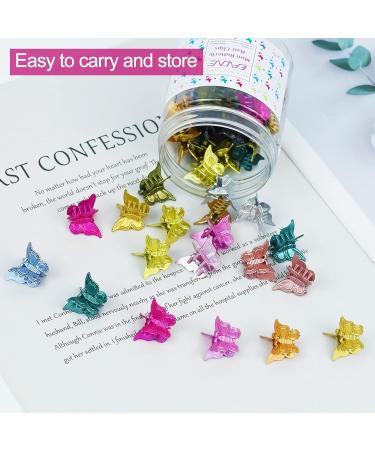EAONE 50-Piece Butterfly Hair Clips Set for Girls and Women - Metallic Color Hair Accessories in Cute Mini Clips - Ideal for 90s and 2000s Style - Includes Storage Box - Buy Online on GoSupps.com
