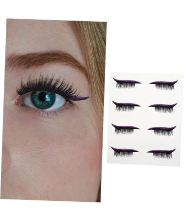 FOMIYES 4 pairs Decals Lash Reusable with Tool Liners Waterproof Decal and Eyeliners Temporary Makeup 4x1.5cm Purple - Buy Online on GoSupps.com