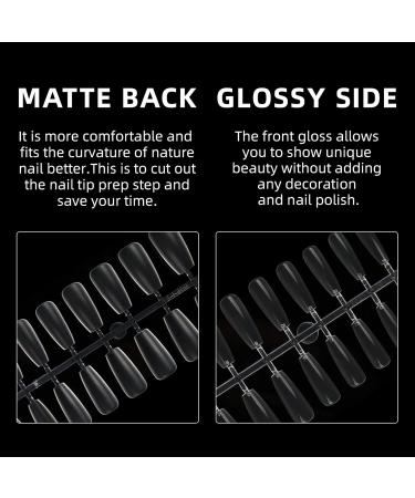 Medium Coffin Poly Extension Soft Gel Nail Tips | Clear Acrylic Ballerina Tips - 15 Sizes for Salons & DIY Nail Art - Buy Online on GoSupps.com