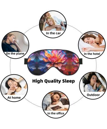 Buy Colored Flower Print Unisex Sleep Eye Mask | Soft Comfort Eye Shade for Travel Yoga & Shift Work - Black - Buy Online on GoSupps.com