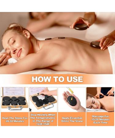 Hot Stone Massage Set - 10 Basalt Stones with Bamboo Box & Heating Device for Spa Relaxation Therapy - Buy Online on GoSupps.com