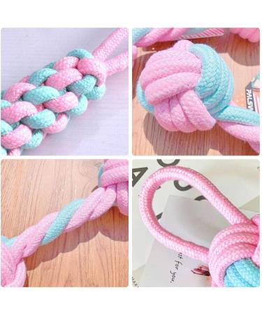 Buy An Verse Dog Toy Rope Set - 4 Durable Interactive Toys for Small & Medium Puppies | Natural Cotton Pink - Buy Online on GoSupps.com