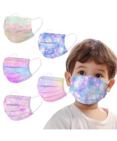 Colorful Kids Disposable Face Mask Childrens 5Ply Protective Breathable Kids Face Mask Boys Girls Outdoor School 100pcs