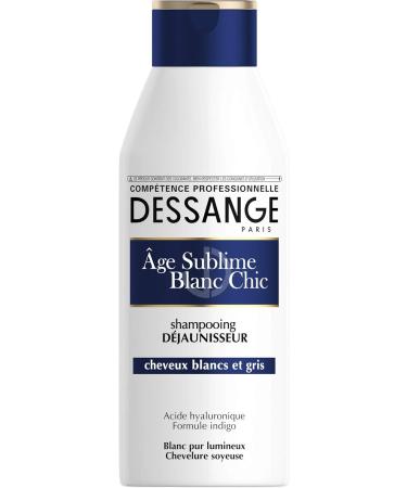 DESSANGE - Age Sublime Chic White Anti-Yellowing Shampoo - Indigo Formula Enriched With Hyaluronic Acid - Luminous & Silky White Result - For White & Grey Hair - 2 x 250 ml - Buy Online on GoSupps.com