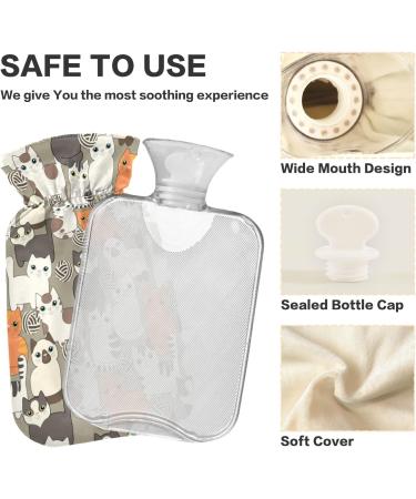 Funny Cartoon Cat Heat Bottle | 1L BPA-Free | Pain Relief & Hot/Cold Therapy | Small Warm Pad for Back Pain - Buy Online on GoSupps.com