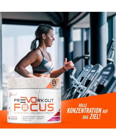 Evolabs Prevorkout Focus Powder 221G - Premium Pre-Workout Booster with N-Acetyl-L-Cystein Beta-Alanin Guarana & Siberian Ginseng - Blueberry Flavor for Enhanced Gaming & Training Performance - Buy Online on GoSupps.com