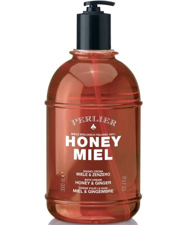 Perlier Honey Miel Bath Cream Honey & Ginger with Honey Organic 100% Italian 3000 ml with Dispenser