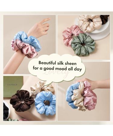 LILYSILK Women's 100% Mulberry Silk Big Hair Scrunchies Ladies Pure Silk Filled Giant XL Ponytail Holder Oversized Elastic Hair Tie Band Large Jumbo Hair Bobble for Breakage Prevention(Ice Blue) - Buy Online on GoSupps.com