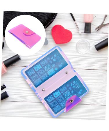 Ipetboom Nail Art Card Holder Manicure Art Plate Holder Multi-card Position Bag Nail Art Stamping Bag Nail Stencils Nail Art Organizer Nail Art Pouch Printing Storage Bag Pink As 19x14.5cm Pink - Buy Online on GoSupps.com