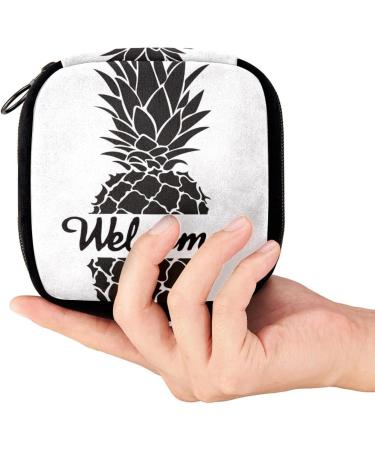 GIAPB Period Bag Sanitary Napkin Storage & Makeup Pouch - Black Pineapple Color - Buy Online on GoSupps.com