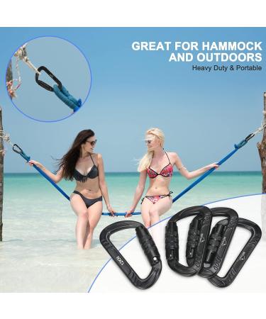 BEIFENG Heavy Duty Locking Carabiner Clips - 4 Pack, Black - for Camping, Hiking, Outdoor, Gym - Small Carabiners for Dog Leash & Harness - Auto Locking - Buy Online on GoSupps.com