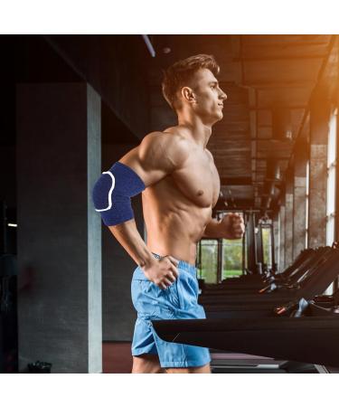 Shop Sibba Compression Elbow Pads & Arm Brace Support - Breathable Fitness Wraps for Kids Men & Women | Volleyball & Basketball Protection (Blue - Buy Online on GoSupps.com