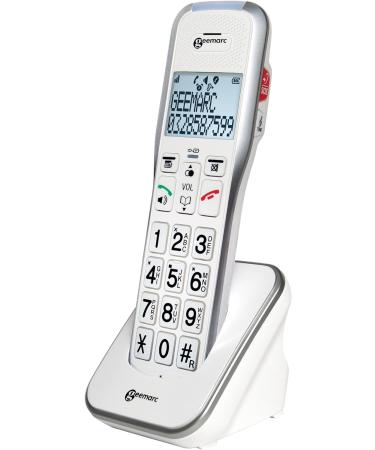Geemarc Amplidect 595 Photo Twin Cordless Home Phone Set for Seniors - SOS Function, Large Buttons - Hearing Aid Compatible - UK - Buy Online on GoSupps.com