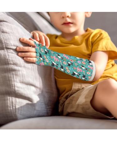 Waterproof Floral Bulldog Print Cast Cover for Kids | Reusable Shower Arm Sleeve - Medium Size - Buy Online on GoSupps.com