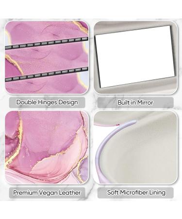 Fintie Double-Sided Glasses Case & Contact Lens Container | Hardcase with Mirror | Travel Set - Glittering Marble Design - Buy Online on GoSupps.com