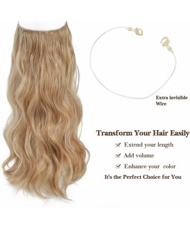 20 Golden Blonde Synthetic Curly Hair Extensions with Adjustable Clips - Secret Invisible Hair Pieces for Women - Buy Online on GoSupps.com