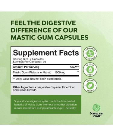 High Strength Mastic Gum Capsules - Herbal Digestion Supplement Providing Upset Stomach Relief for Adults - Vegan Non-GMO Gluten Free & Made in US GMP Facility - Gentle & Soothing (60 Servings) 120 Count (Pack of 1) - Buy Online on GoSupps.com