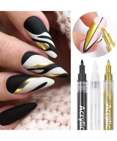 Nail Art Pens - Fine Tip Graffiti Drawing Pen for DIY Nail Art Decoration - Gold 03 - Buy Online on GoSupps.com